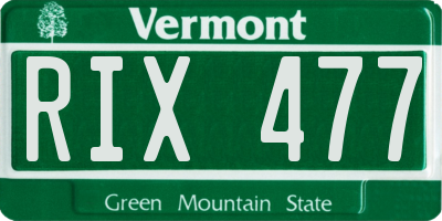 VT license plate RIX477