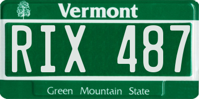 VT license plate RIX487