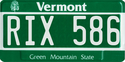 VT license plate RIX586
