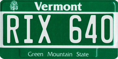 VT license plate RIX640