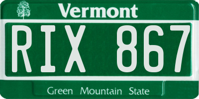 VT license plate RIX867