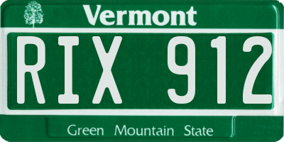 VT license plate RIX912