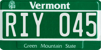VT license plate RIY045