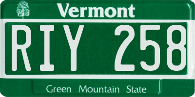 VT license plate RIY258