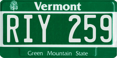 VT license plate RIY259