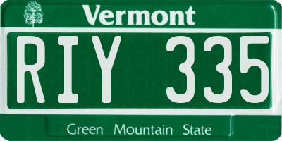 VT license plate RIY335