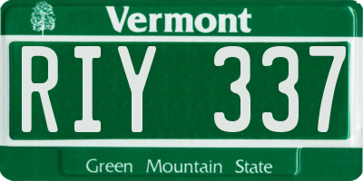VT license plate RIY337
