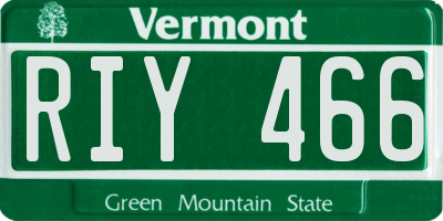 VT license plate RIY466