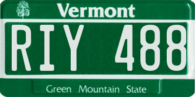 VT license plate RIY488
