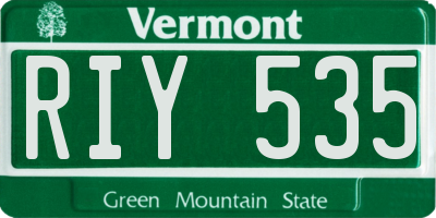 VT license plate RIY535