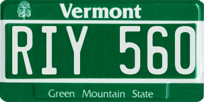 VT license plate RIY560