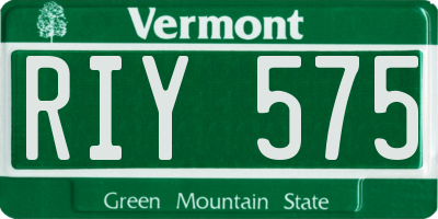 VT license plate RIY575