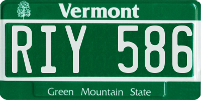 VT license plate RIY586