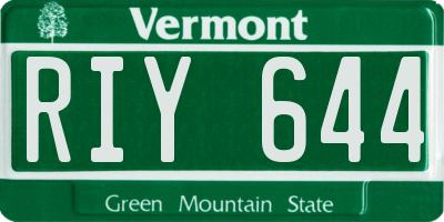 VT license plate RIY644