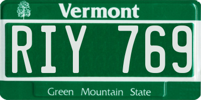 VT license plate RIY769