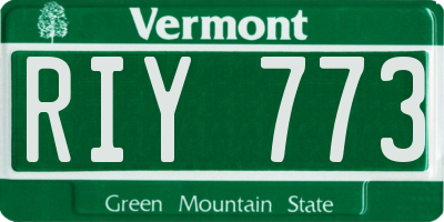 VT license plate RIY773