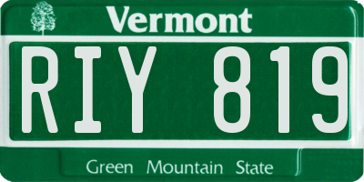 VT license plate RIY819