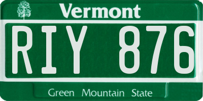 VT license plate RIY876