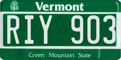 VT license plate RIY903