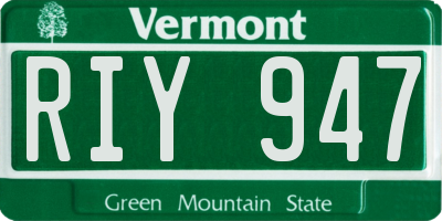 VT license plate RIY947