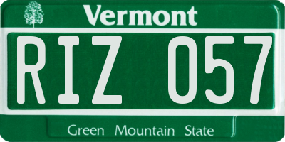 VT license plate RIZ057