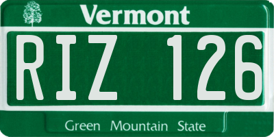 VT license plate RIZ126