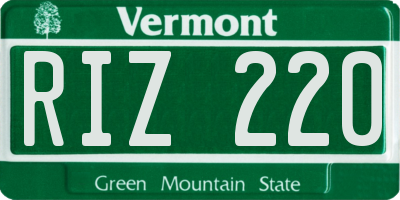 VT license plate RIZ220