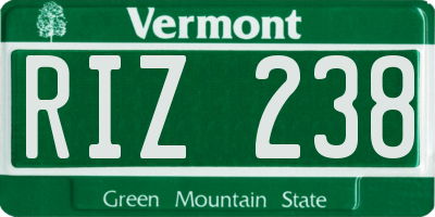VT license plate RIZ238