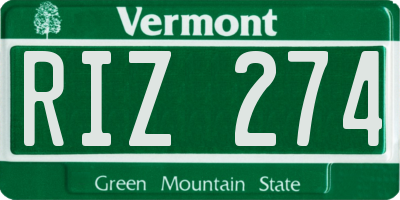 VT license plate RIZ274