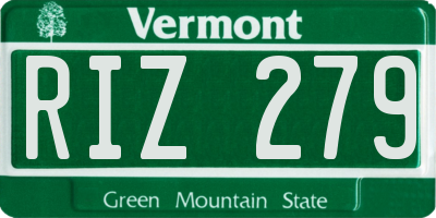 VT license plate RIZ279