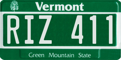 VT license plate RIZ411
