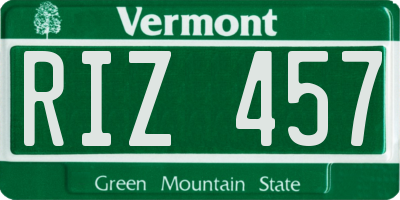VT license plate RIZ457