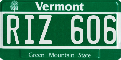 VT license plate RIZ606