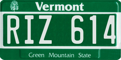 VT license plate RIZ614