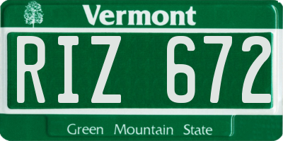 VT license plate RIZ672