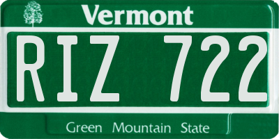 VT license plate RIZ722