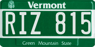VT license plate RIZ815