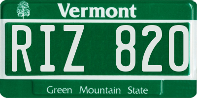 VT license plate RIZ820