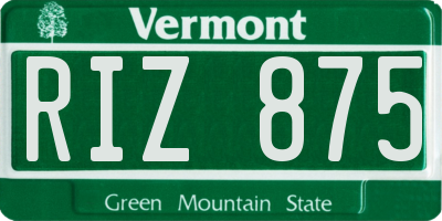 VT license plate RIZ875