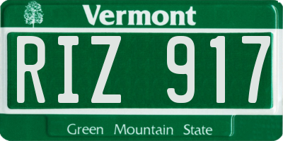 VT license plate RIZ917