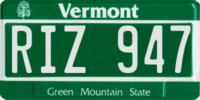 VT license plate RIZ947