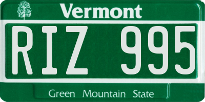 VT license plate RIZ995