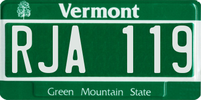 VT license plate RJA119