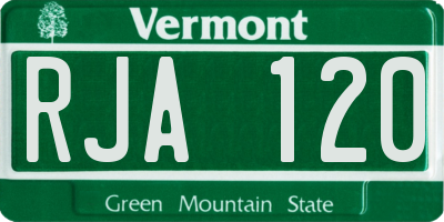 VT license plate RJA120