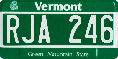 VT license plate RJA246