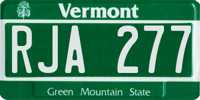 VT license plate RJA277