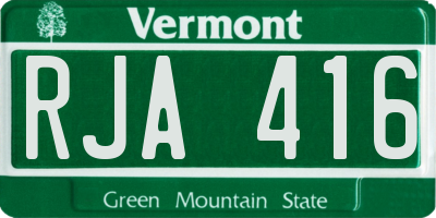 VT license plate RJA416