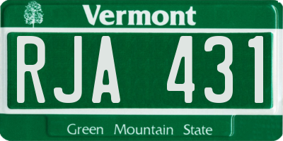 VT license plate RJA431