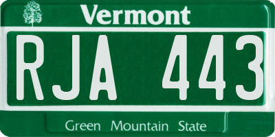 VT license plate RJA443