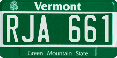 VT license plate RJA661